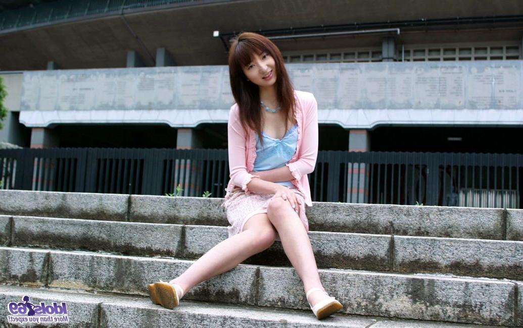 16P Hot Japanese tramp in red hot lingerie shows off her pussy