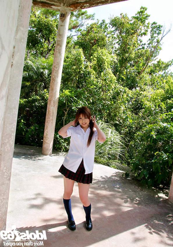 15P Cute japanese girl in a school uniform
