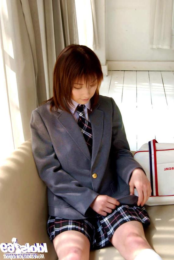 15P Cute japanese school girl getting undressed