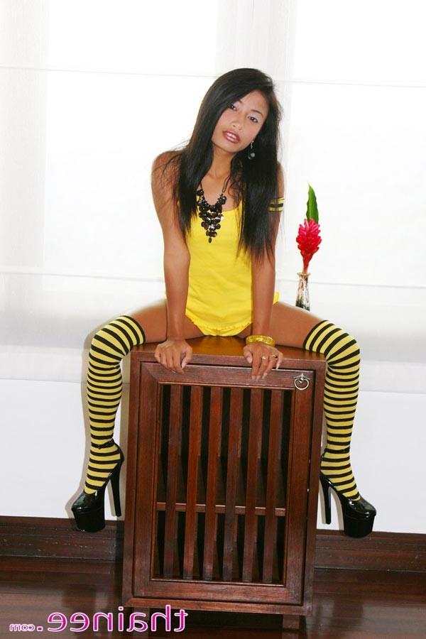 16P Thai teen girl in long socks