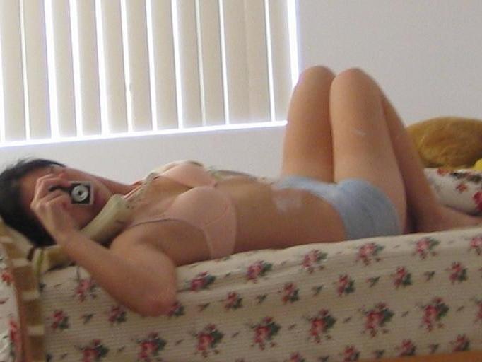 16P Girl plays with camera in her room for some selfpics