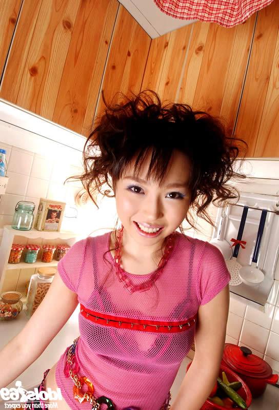 15P Japanese cutie undressing in her kitchen