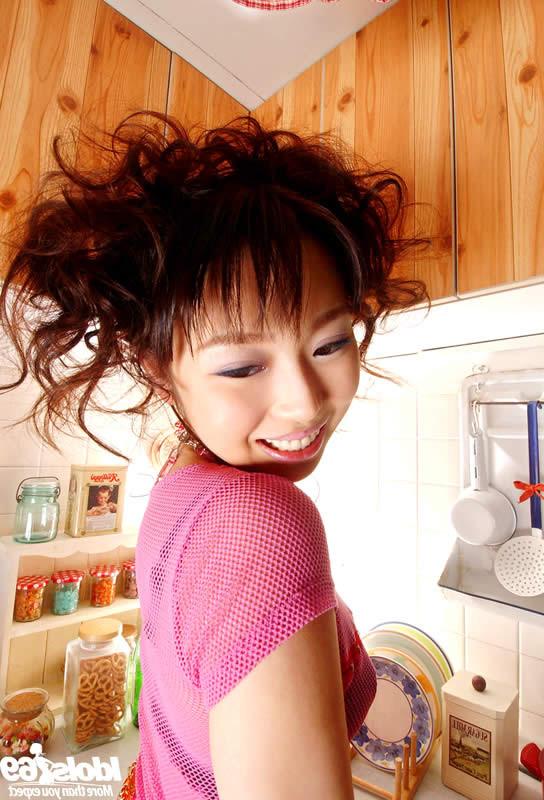 15P Japanese cutie undressing in her kitchen