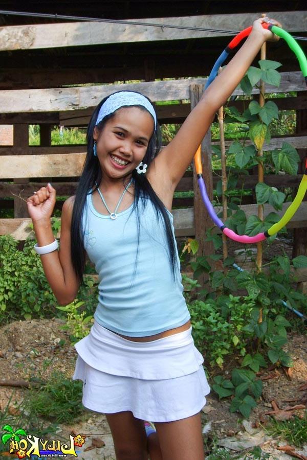 16P asian teen outdoors