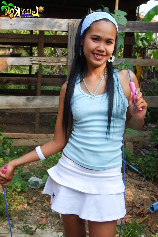 16P asian teen outdoors