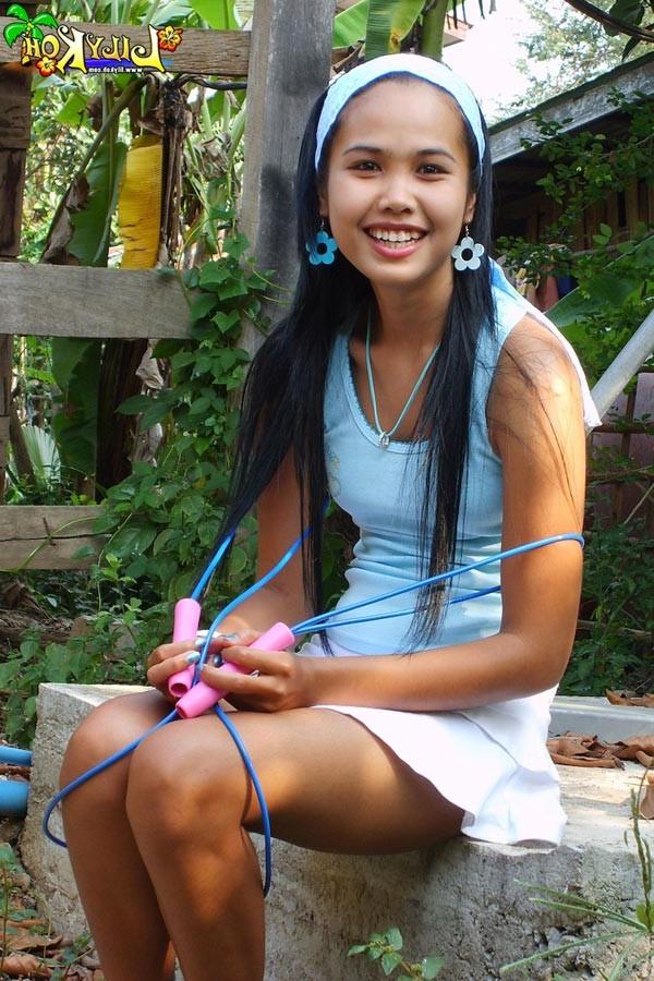 16P asian teen outdoors