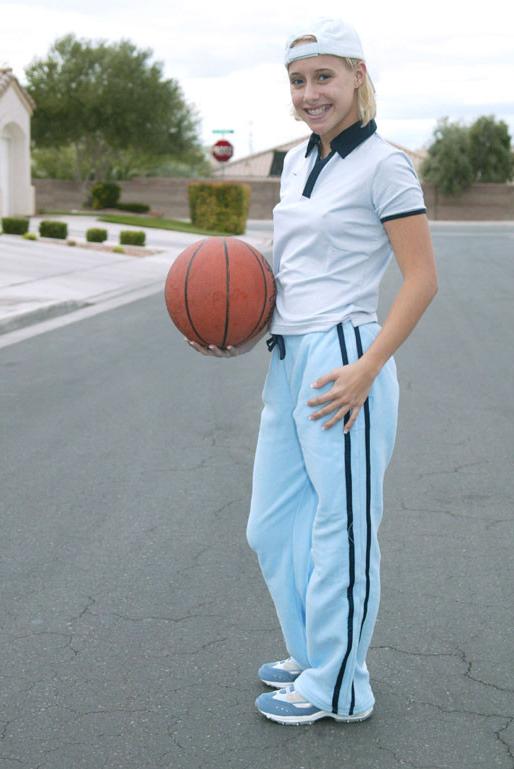 14P Sweet Amanda plays with a basketball!
