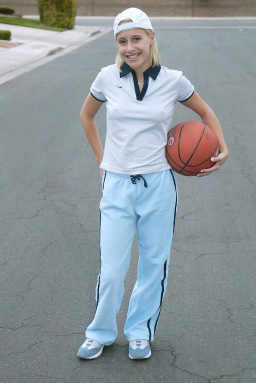 14P Sweet Amanda plays with a basketball!