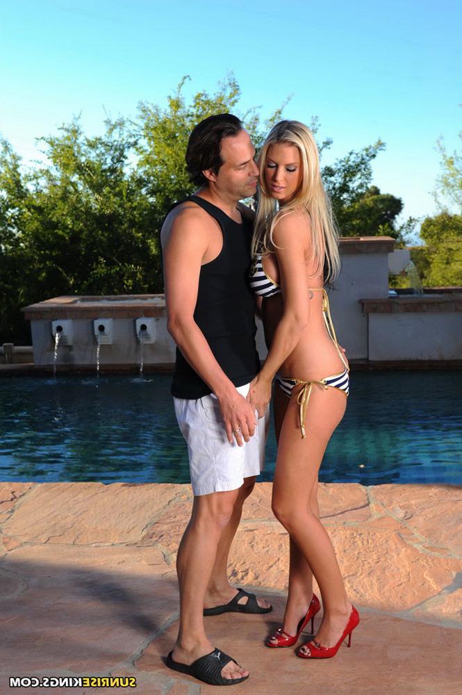 15P Brooke Banner strips off her bikini and gets fucked hard by the pool