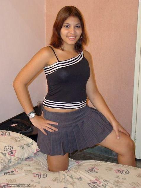 16P Cute mexican teen get naked at home