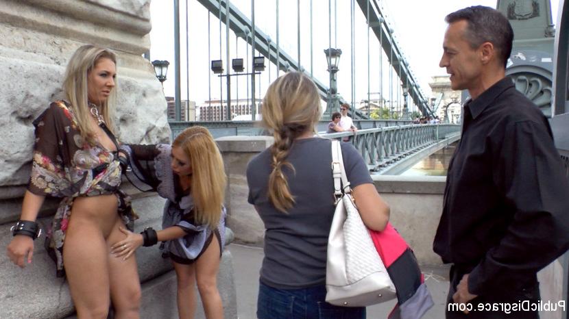 15P Public Humilliation leads to these two blondes being passed around a bar as huma