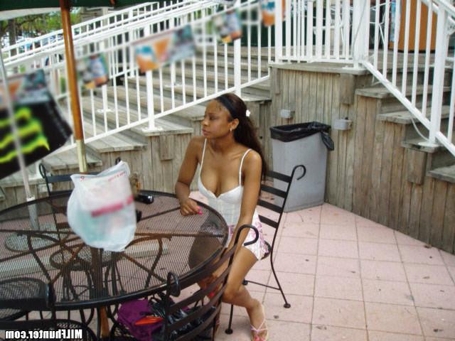 15P Ebony milf gets some hunter cock and cum on her tits