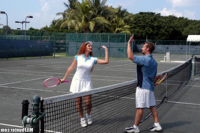 12P Sweet tennis playing mom gets picked up by the hunter and nailed