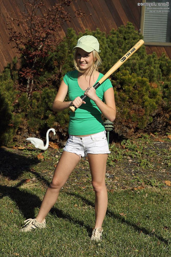 15P Sara Jaymes and Franziska Play Pussies with Baseball Bat