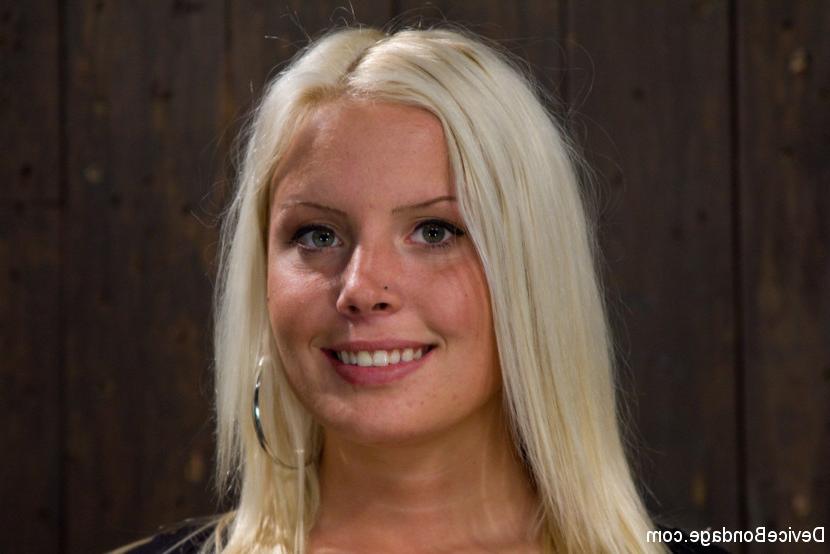 15P Kait Snow bound standing against the wall her big tits clamped