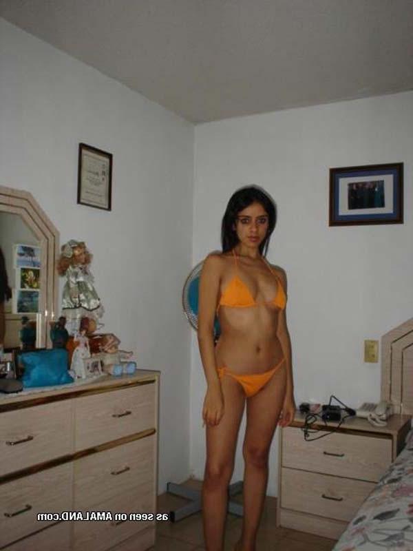 12P Horny Latina princess posing naked at home