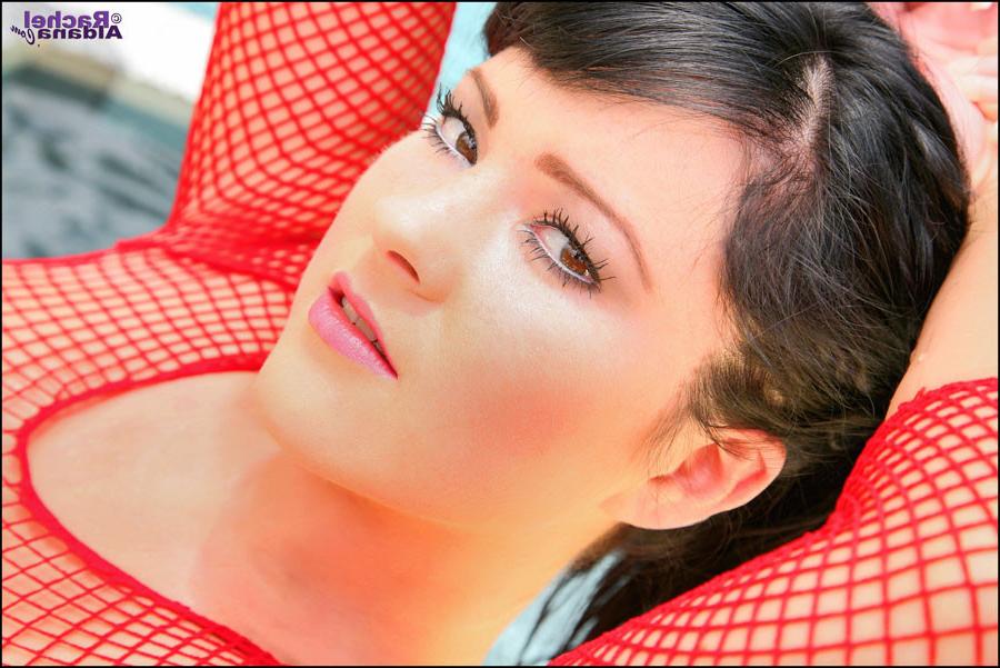 12P Rachel Aldana big tits under fishnet shirt