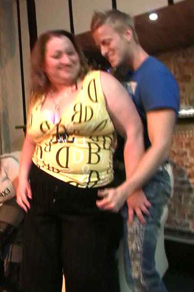 12P The fatty at the BBW orgy party in the bar is bent over and her pussy is savaged