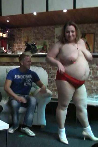 12P The fatty at the BBW orgy party in the bar is bent over and her pussy is savaged