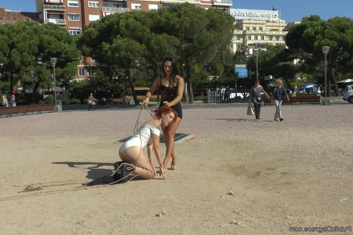 20P Innocent Lilyan Red is shamed around the streets of Madrid. First she's chained 