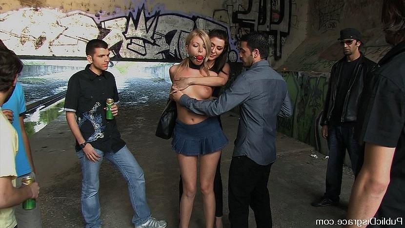 17P Donna Bell dominated blonde is public ass fucked and exposed with an audience