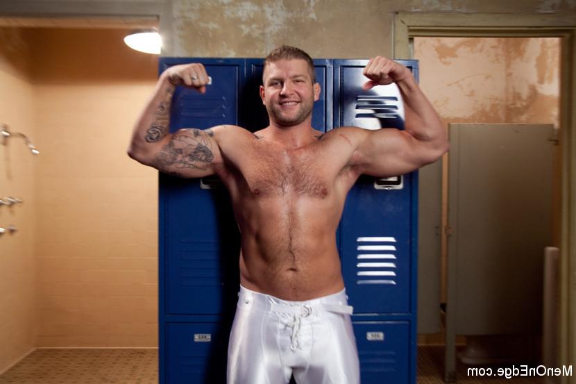 15P Straight rugby player gets tied up and edged in the locker room shower.