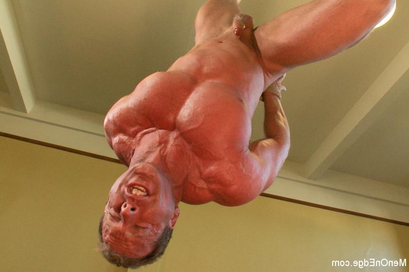 15P The amazing Derek Pain endures one leg suspension while being edged.