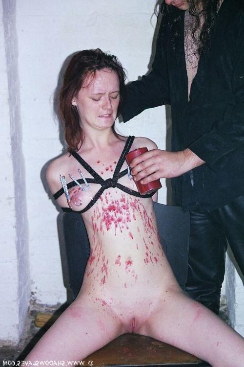 16P Amateur needle pain and extreme hotwaxing to tears of skinny redhead painslut Ch