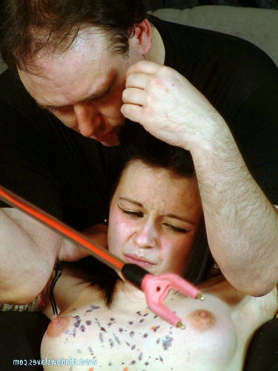 16P Cattleprod electro pain and extreme bdsm of bound uk teen slave girl Pixie in ho