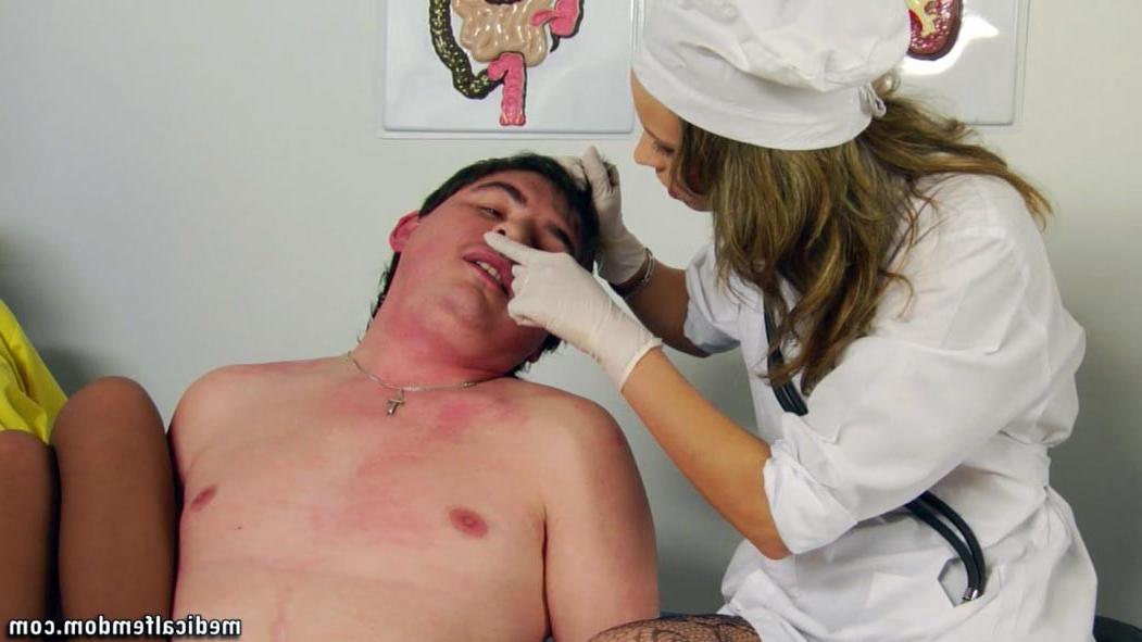 12P Gagged and footjobbed medical male slave
