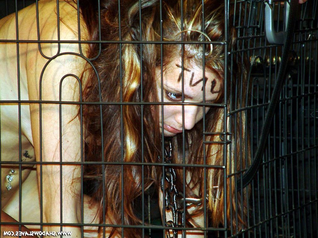 16P Caged bdsm and pain for kinky humiliated fetish slavegirl Emma Louise in stocks 