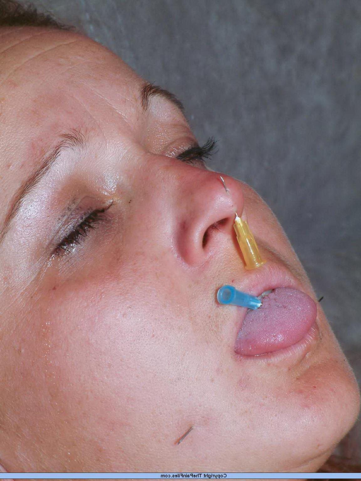 16P Facial needle pain and extreme bdsm piercing punishment of kinky slave Gina