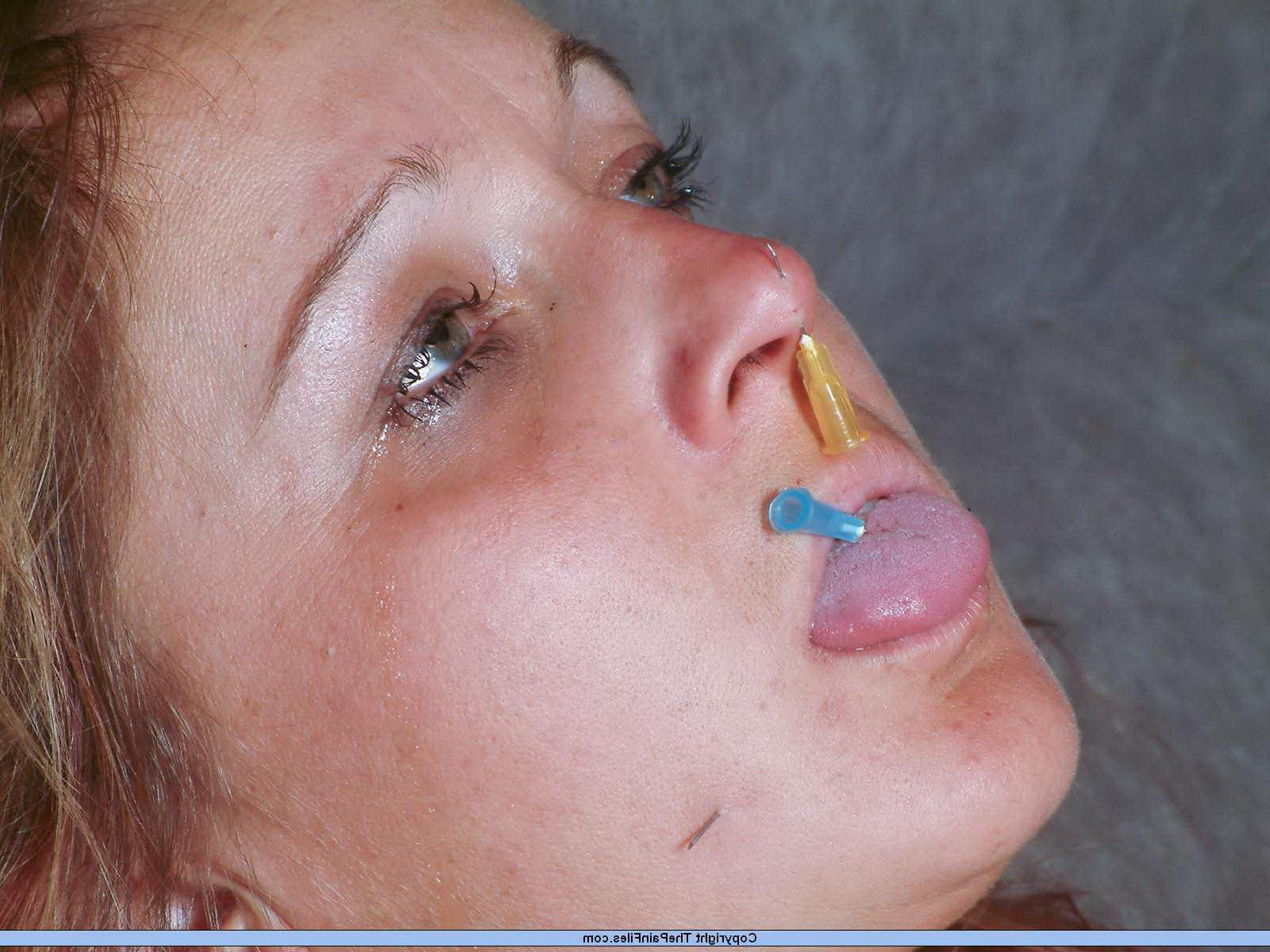 16P Facial needle pain and extreme bdsm piercing punishment of kinky slave Gina