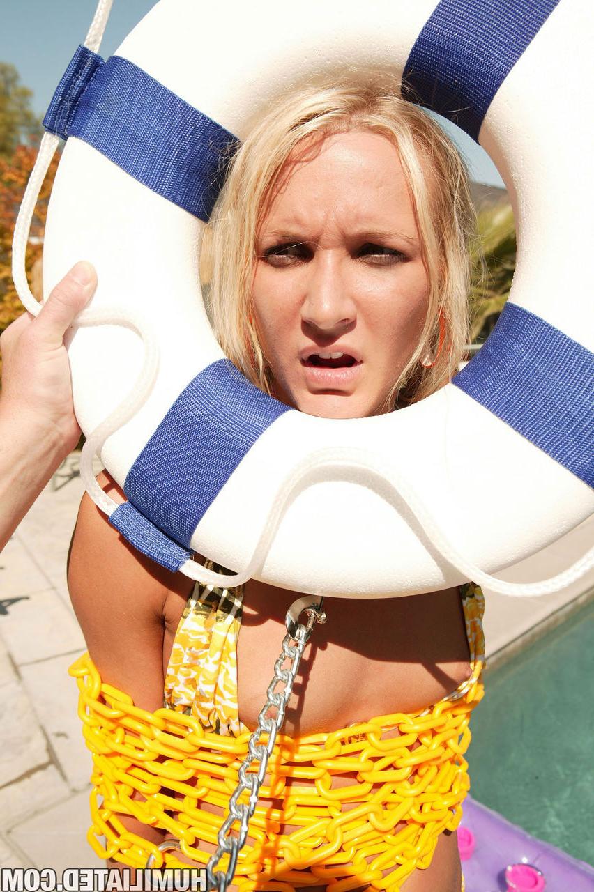 15P Addison Cain chained and fucked in pool