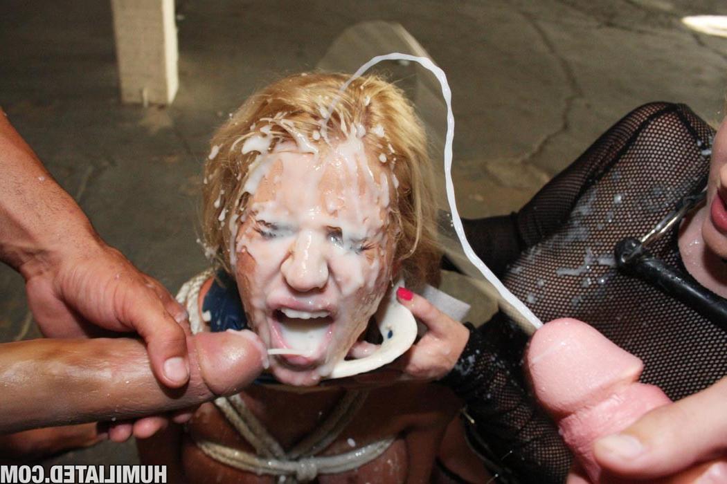 16P Tied up babe getting disgraced with cum