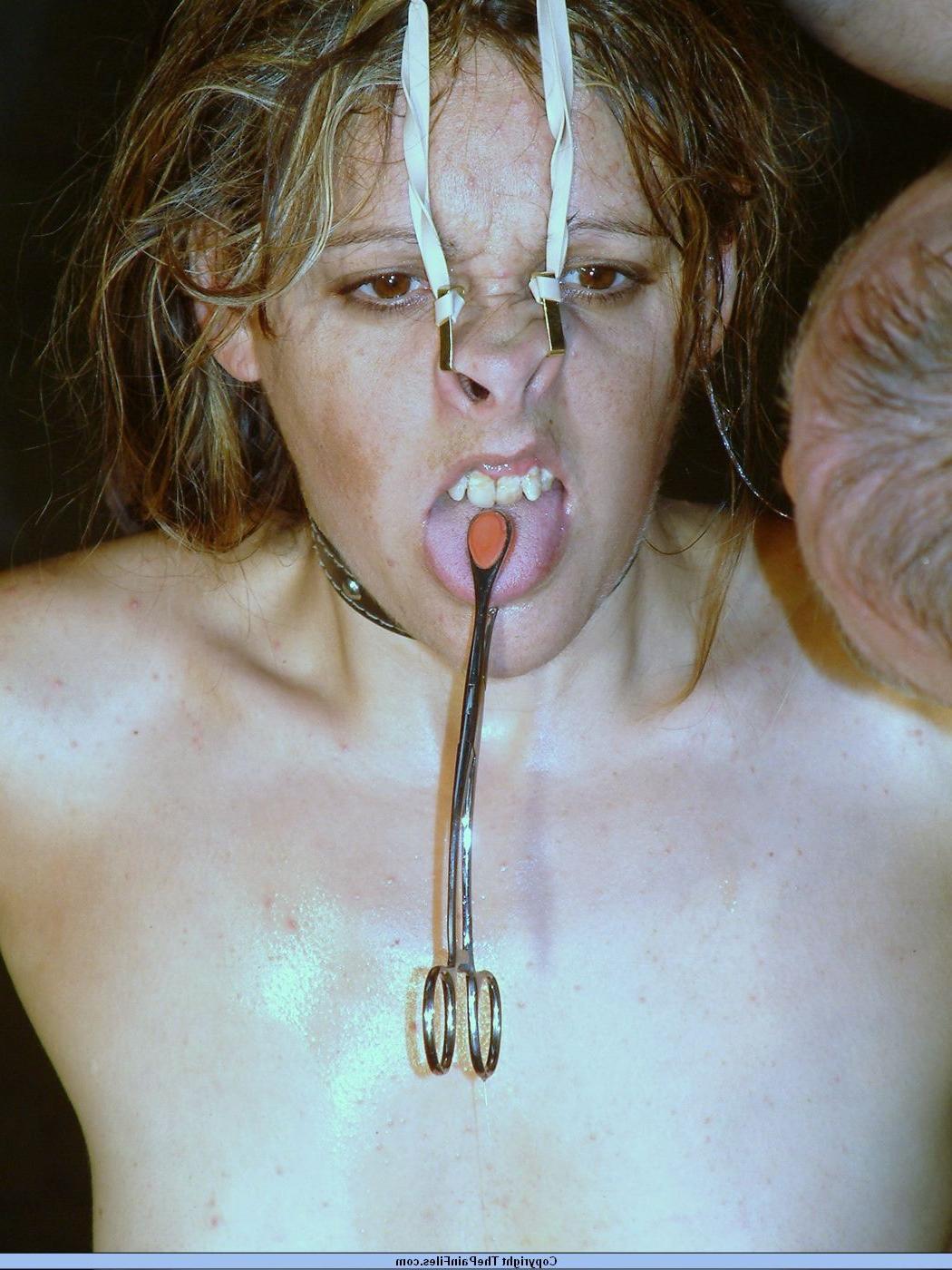 16P Humiliation pain slave Emma Louise in kinky nosehook degradation and bdsm tormen