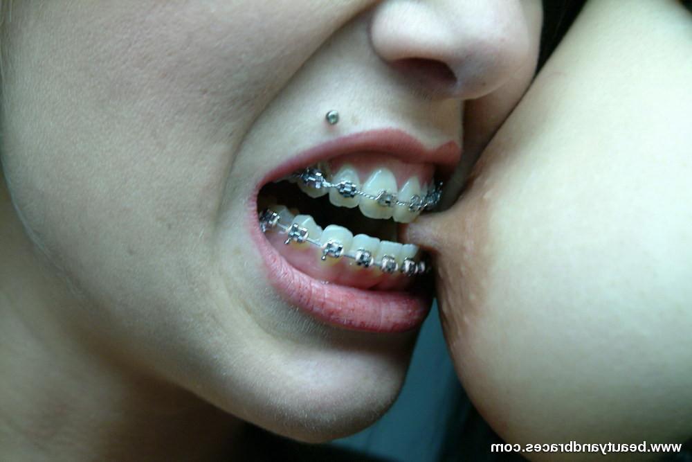 16P Blonde with braces nibbling on her sexy asian sex slave
