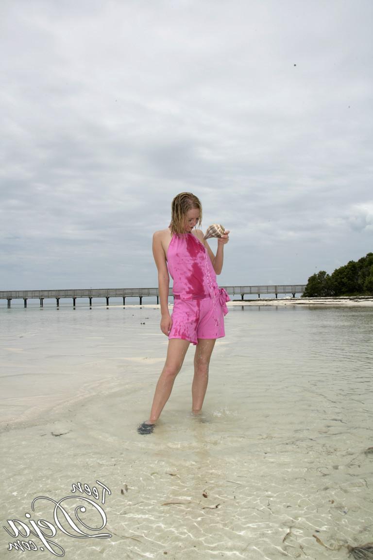 16P Teen with braces topless at beach