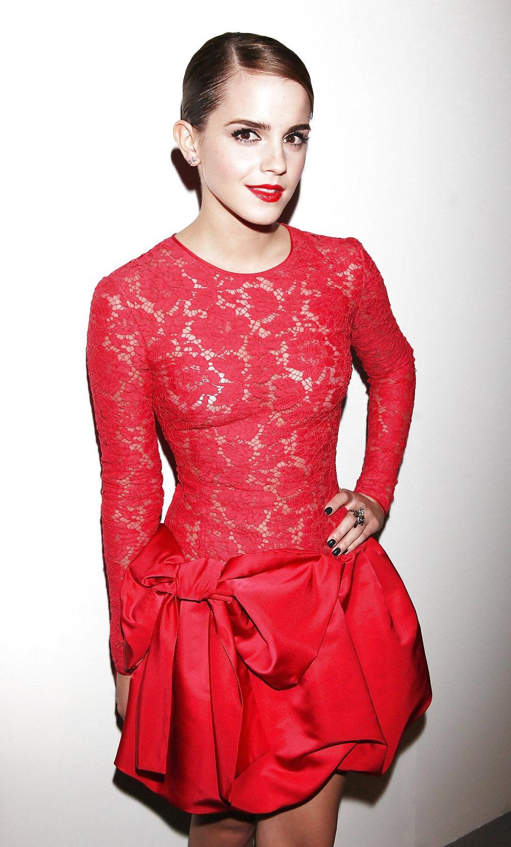25P Emma Watson, No Bra, Lace Dress = Nipples