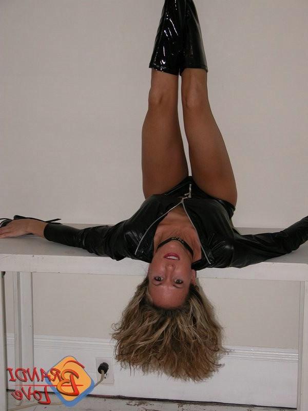 15P blonde biker babe with a whip