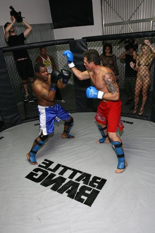 12P Blonde ring girl Kylee Reese watching a mma fight