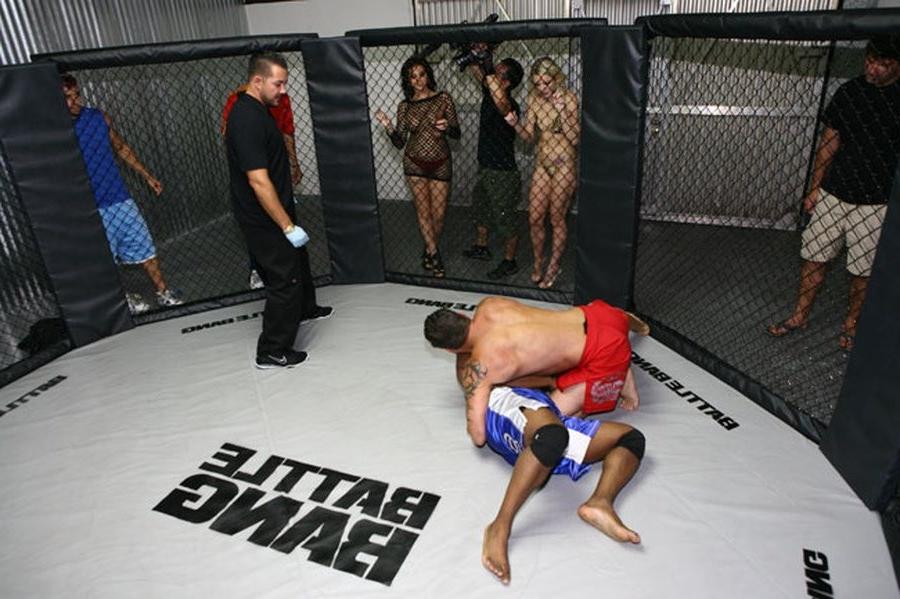 12P Blonde ring girl Kylee Reese watching a mma fight