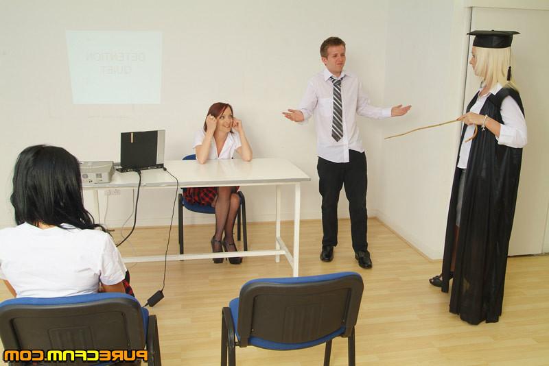16P Naughty schoolboy is made to strip in front of female classmates