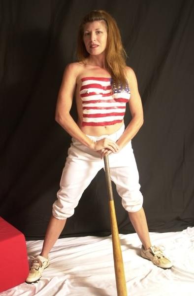 16P Sporty-Look Mature Posing and Stripping with bat