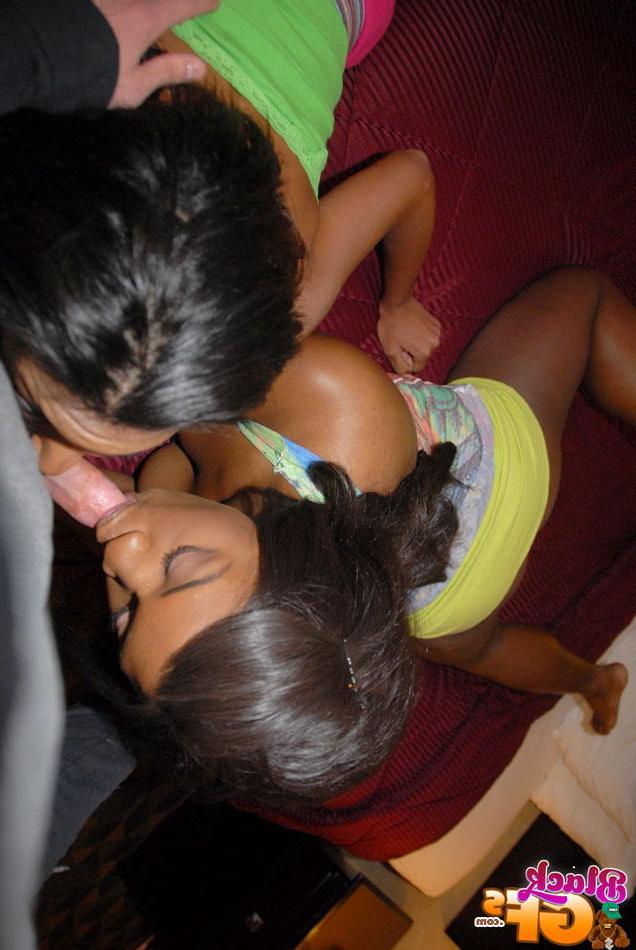 15P Busty black GFs have threesome sex for ass cumshot