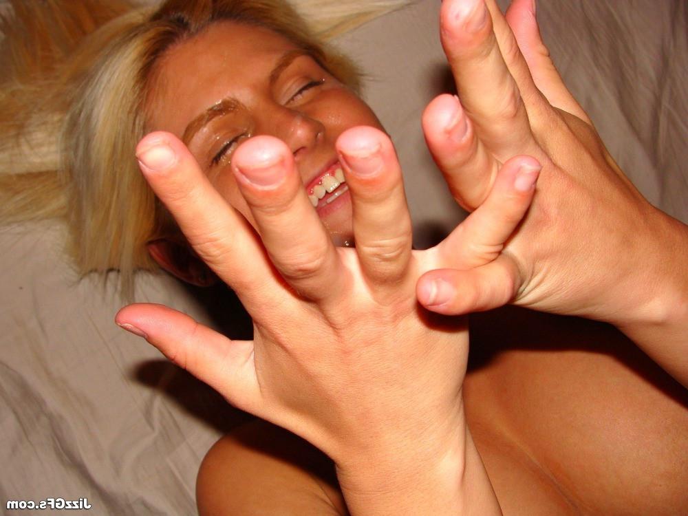 15P Blonde sucks cock and gets a load of cum on her face