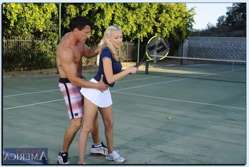 16P Katie Summers fucks her tennis pro in her short skirt
