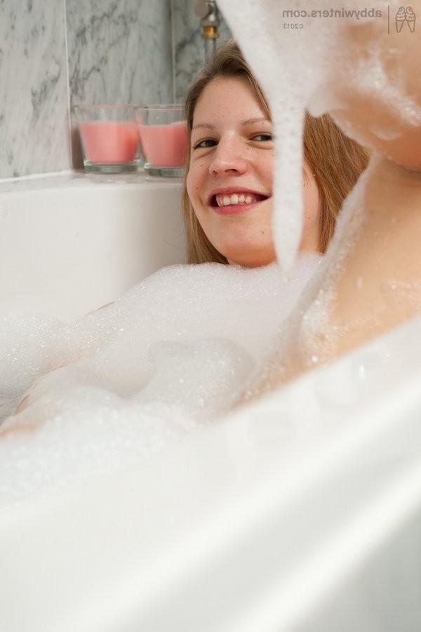 15P Hairy Blonde Girl Next Door Strips Down To Take A Bath