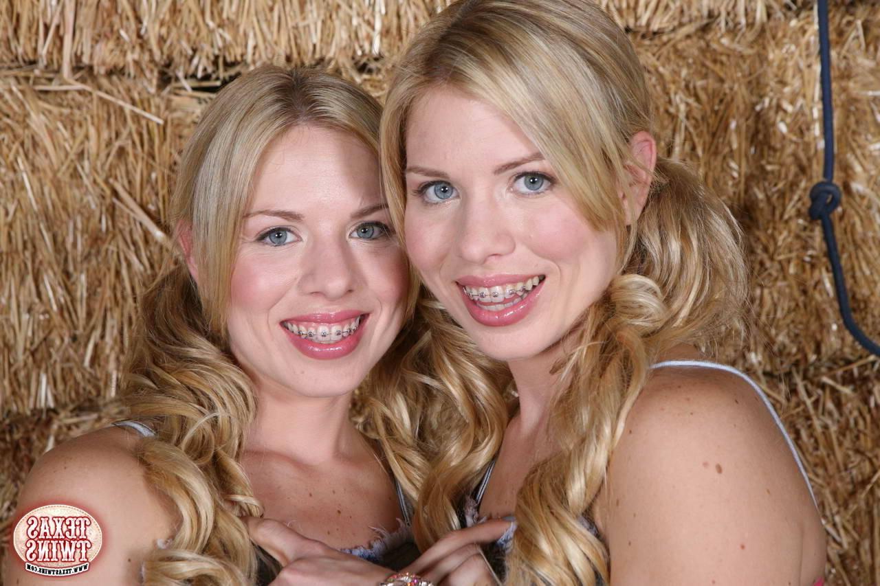12P blonde teen twins with braces