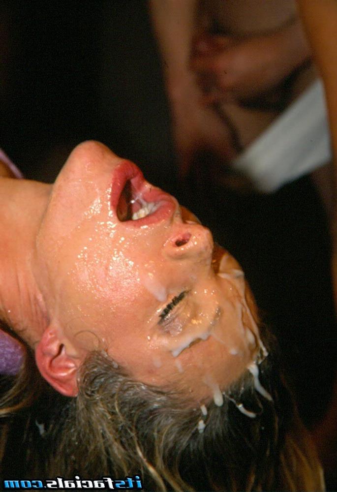 16P Blonde and redhead in fetish of facials cum